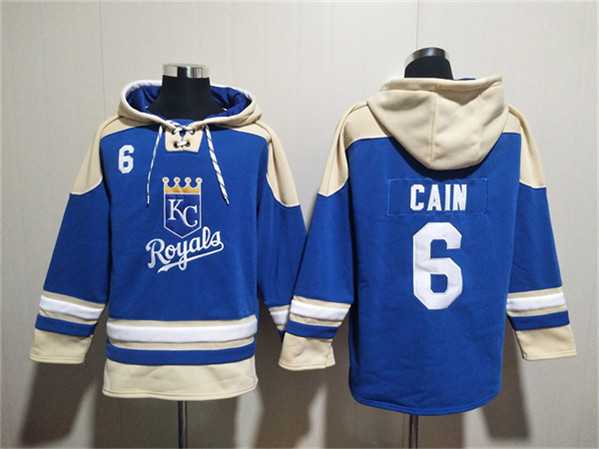 Men's Kansas City Royals #6 Lorenzo Cain Blue Ageless Must-Have Lace-Up Pullover Hoodie,We sell and wholesale Men's Kansas City Royals #6 Lorenzo Cain Blue Ageless Must-Have Lace-Up Pullover Hoodie on line form chian!