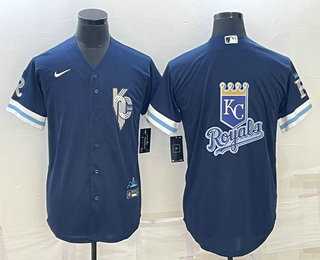 Men's Kansas City Royals Big Logo 2022 Navy Blue City Connect Cool Base Stitched Jersey,We sell and wholesale Men's Kansas City Royals Big Logo 2022 Navy Blue City Connect Cool Base Stitched Jersey on line form chian!