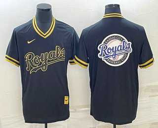 Men's Kansas City Royals Big Logo Black Gold Nike Cooperstown Legend V Neck Jersey,We sell and wholesale Men's Kansas City Royals Big Logo Black Gold Nike Cooperstown Legend V Neck Jersey on line form chian!