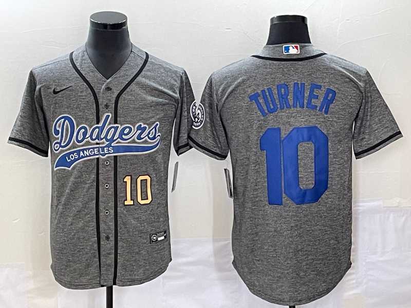 Men's Los Angeles Dodgers #10 Justin Turner Number Grey Gridiron Cool Base Stitched Baseball Jersey,We sell and wholesale Men's Los Angeles Dodgers #10 Justin Turner Number Grey Gridiron Cool Base Stitched Baseball Jersey on line form chian!