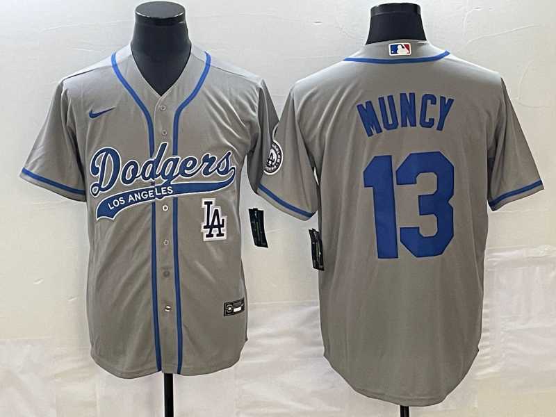 Men's Los Angeles Dodgers #13 Max Muncy Grey With Patch Cool Base Stitched Jersey,We sell and wholesale Men's Los Angeles Dodgers #13 Max Muncy Grey With Patch Cool Base Stitched Jersey on line form chian!