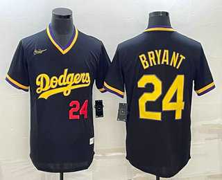 Men's Los Angeles Dodgers #24 Kobe Bryant Number Black Pullover Throwback Nike Jerseys,We sell and wholesale Men's Los Angeles Dodgers #24 Kobe Bryant Number Black Pullover Throwback Nike Jerseys on line form chian!