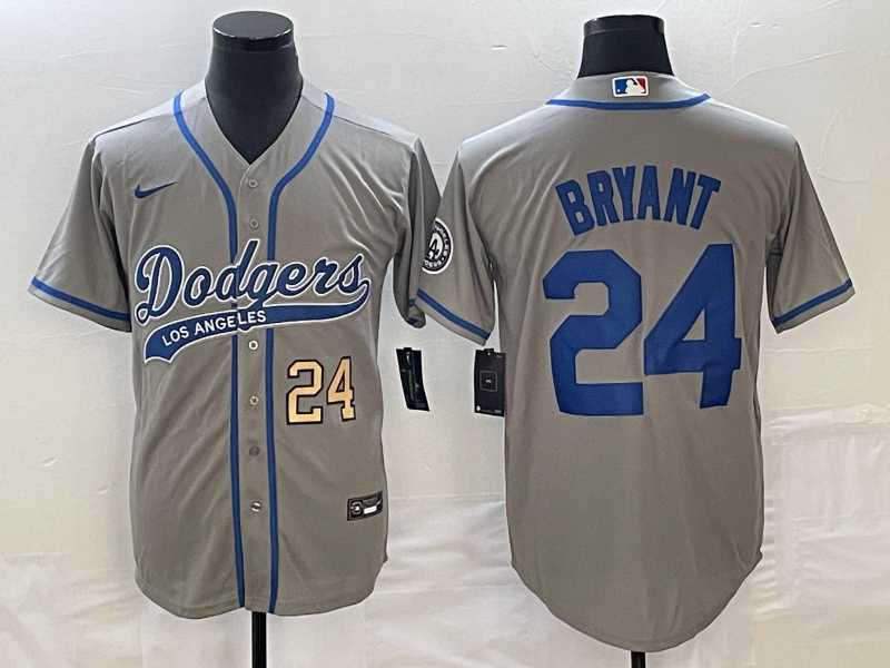 Men's Los Angeles Dodgers #24 Kobe Bryant Number Grey With Patch Cool Base Stitched Baseball Jersey,We sell and wholesale Men's Los Angeles Dodgers #24 Kobe Bryant Number Grey With Patch Cool Base Stitched Baseball Jersey on line form chian!