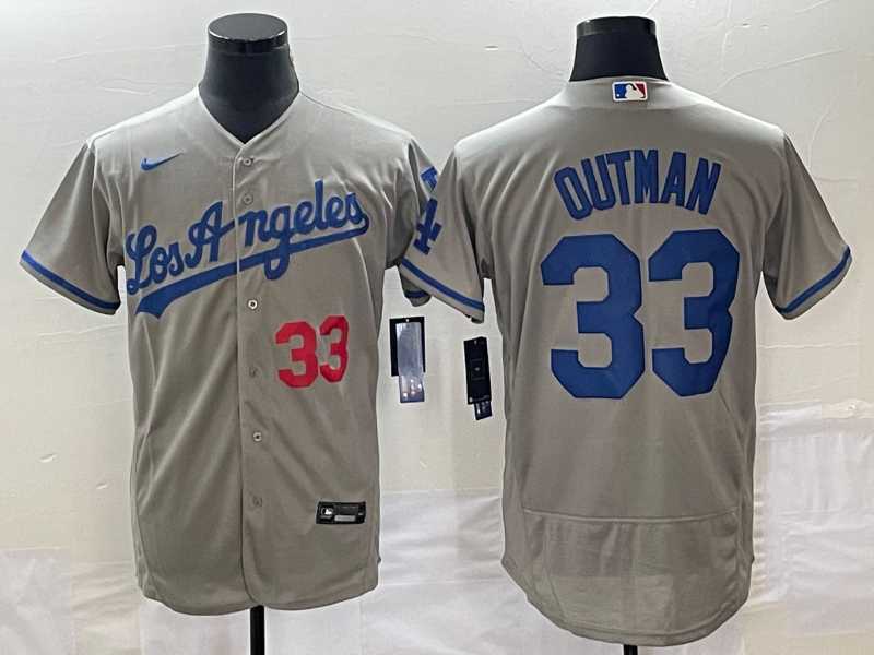 Men's Los Angeles Dodgers #33 James Outman Grey Flex Base Stitched Jersey,We sell and wholesale Men's Los Angeles Dodgers #33 James Outman Grey Flex Base Stitched Jersey on line form chian!