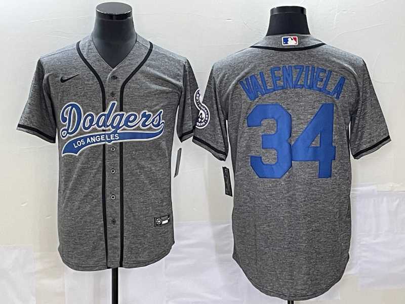 Men's Los Angeles Dodgers #34 Fernando Valenzuela Grey Gridiron Cool Base Stitched Baseball Jersey,We sell and wholesale Men's Los Angeles Dodgers #34 Fernando Valenzuela Grey Gridiron Cool Base Stitched Baseball Jersey on line form chian!