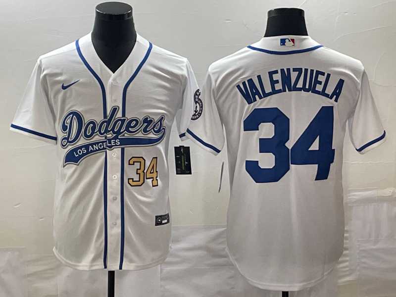 Men's Los Angeles Dodgers #34 Fernando Valenzuela Number White With Patch Cool Base Stitched Baseball Jersey,We sell and wholesale Men's Los Angeles Dodgers #34 Fernando Valenzuela Number White With Patch Cool Base Stitched Baseball Jersey on line form chian!