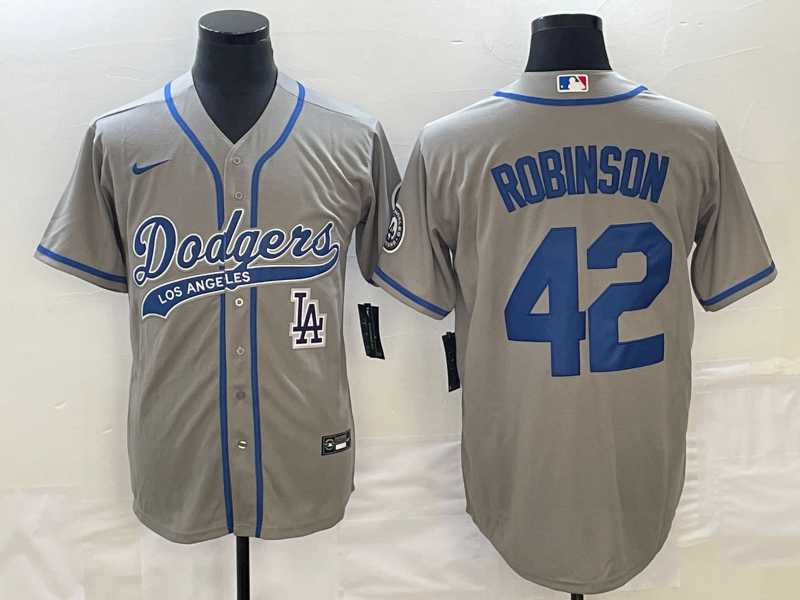 Men's Los Angeles Dodgers #42 Jackie Robinson Grey With Patch Cool Base Stitched Baseball Jersey,We sell and wholesale Men's Los Angeles Dodgers #42 Jackie Robinson Grey With Patch Cool Base Stitched Baseball Jersey on line form chian!