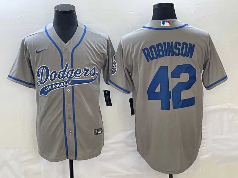 Men's Los Angeles Dodgers #42 Jackie Robinson Grey With Patch Cool Base Stitched Jersey,We sell and wholesale Men's Los Angeles Dodgers #42 Jackie Robinson Grey With Patch Cool Base Stitched Jersey on line form chian!
