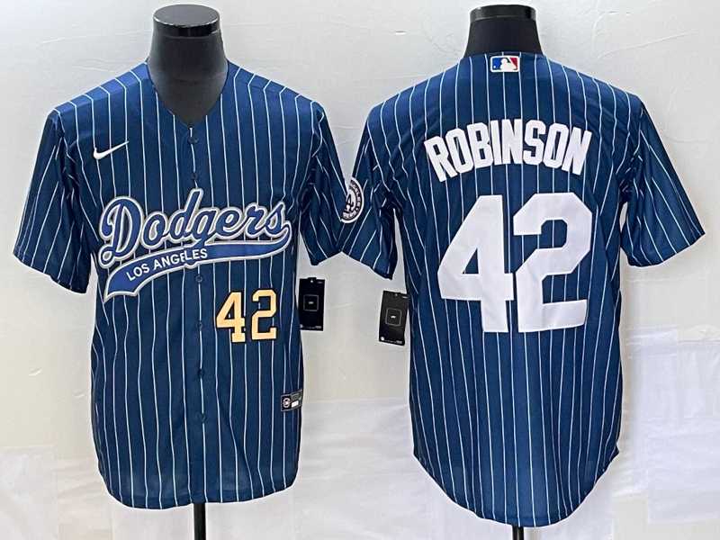 Men's Los Angeles Dodgers #42 Jackie Robinson Number Blue Pinstripe Cool Base Stitched Baseball Jersey,We sell and wholesale Men's Los Angeles Dodgers #42 Jackie Robinson Number Blue Pinstripe Cool Base Stitched Baseball Jersey on line form chian!