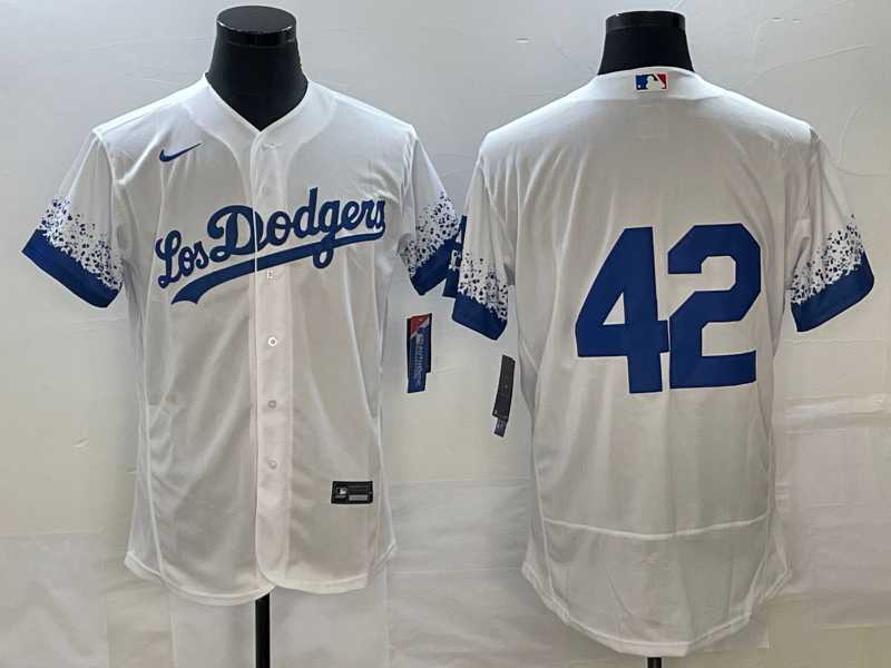 Men's Los Angeles Dodgers #42 Jackie Robinson White City Connect Flex Base Stitched Baseball Jersey,We sell and wholesale Men's Los Angeles Dodgers #42 Jackie Robinson White City Connect Flex Base Stitched Baseball Jersey on line form chian!