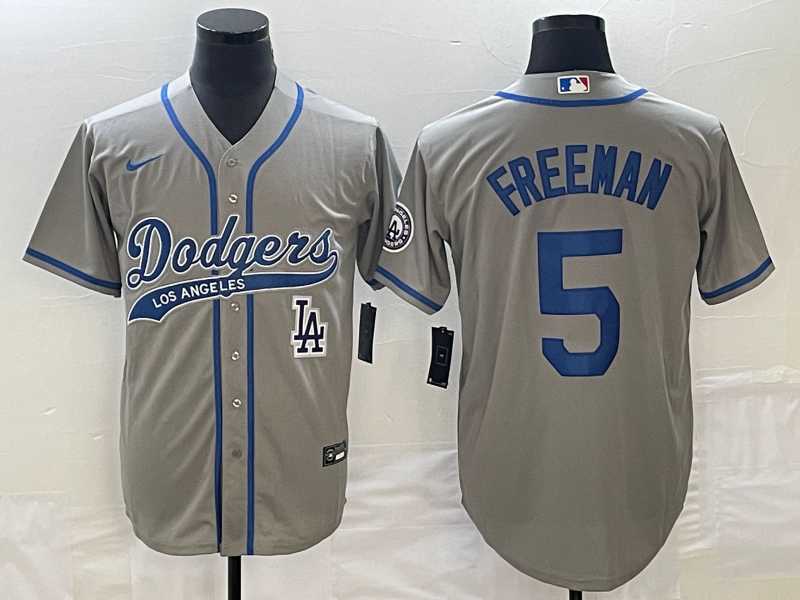 Men's Los Angeles Dodgers #5 Freddie Freeman Grey Cool Base Stitched Baseball Jersey,We sell and wholesale Men's Los Angeles Dodgers #5 Freddie Freeman Grey Cool Base Stitched Baseball Jersey on line form chian!