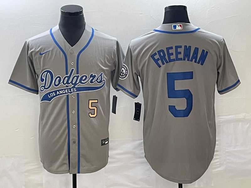 Men's Los Angeles Dodgers #5 Freddie Freeman Number Grey Cool Base Stitched Baseball Jersey,We sell and wholesale Men's Los Angeles Dodgers #5 Freddie Freeman Number Grey Cool Base Stitched Baseball Jersey on line form chian!