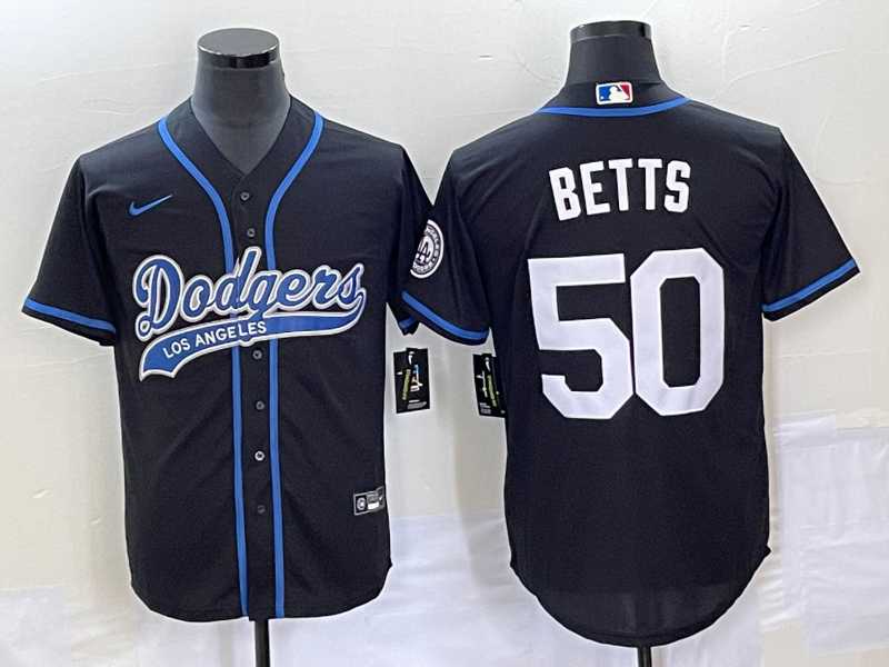 Men's Los Angeles Dodgers #50 Mookie Betts Black With Patch Cool Base Stitched Baseball Jersey,We sell and wholesale Men's Los Angeles Dodgers #50 Mookie Betts Black With Patch Cool Base Stitched Baseball Jersey on line form chian!