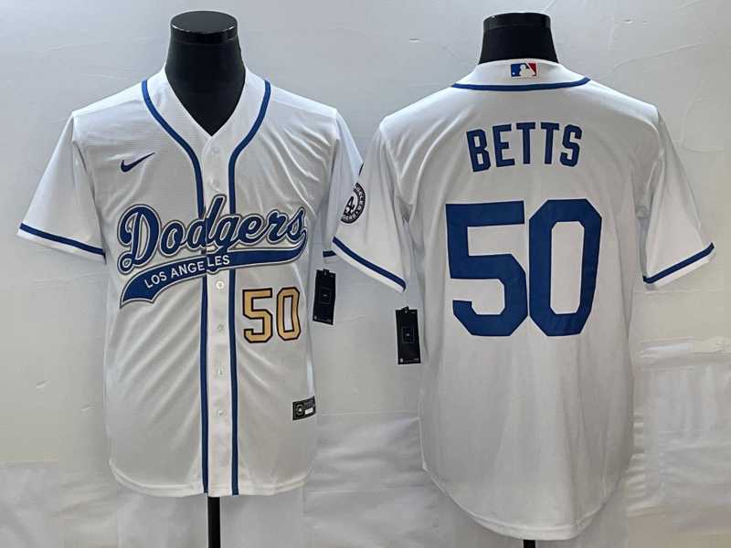 Men's Los Angeles Dodgers #50 Mookie Betts Number White With Patch Cool Base Stitched Baseball Jersey,We sell and wholesale Men's Los Angeles Dodgers #50 Mookie Betts Number White With Patch Cool Base Stitched Baseball Jersey on line form chian!