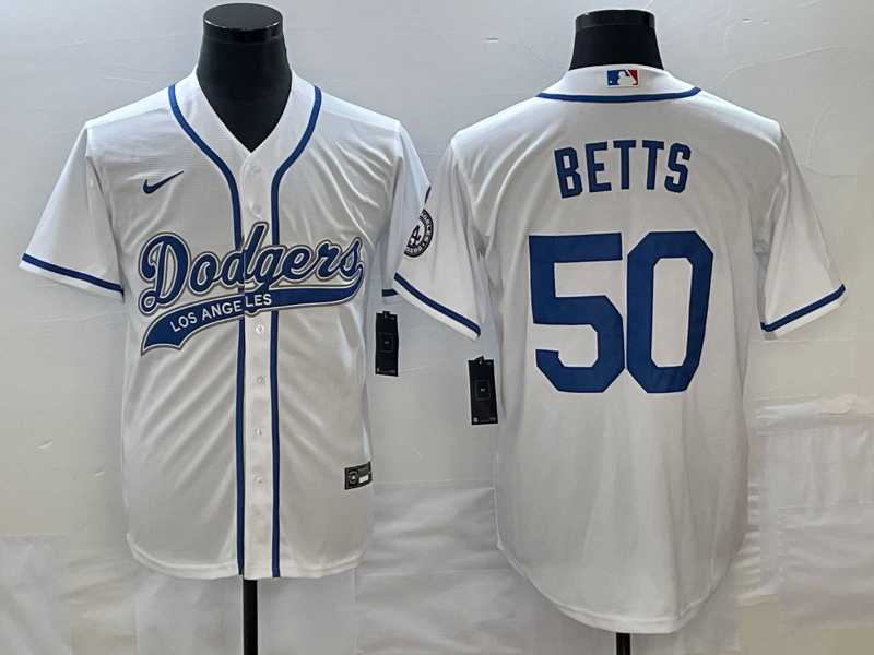 Men's Los Angeles Dodgers #50 Mookie Betts White With Patch Cool Base Stitched Baseball Jersey,We sell and wholesale Men's Los Angeles Dodgers #50 Mookie Betts White With Patch Cool Base Stitched Baseball Jersey on line form chian!