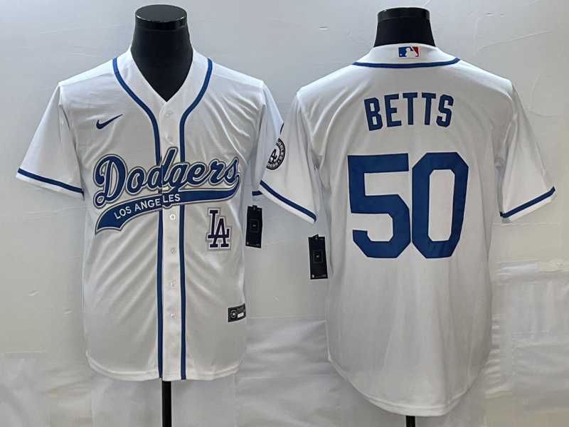 Men's Los Angeles Dodgers #50 Mookie Betts White With Patch Cool Base Stitched Jersey,We sell and wholesale Men's Los Angeles Dodgers #50 Mookie Betts White With Patch Cool Base Stitched Jersey on line form chian!