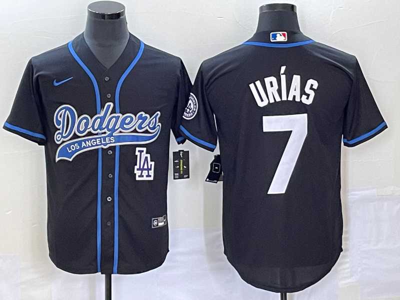 Men's Los Angeles Dodgers #7 Julio Urias Black With Patch Cool Base Stitched Baseball Jersey,We sell and wholesale Men's Los Angeles Dodgers #7 Julio Urias Black With Patch Cool Base Stitched Baseball Jersey on line form chian!