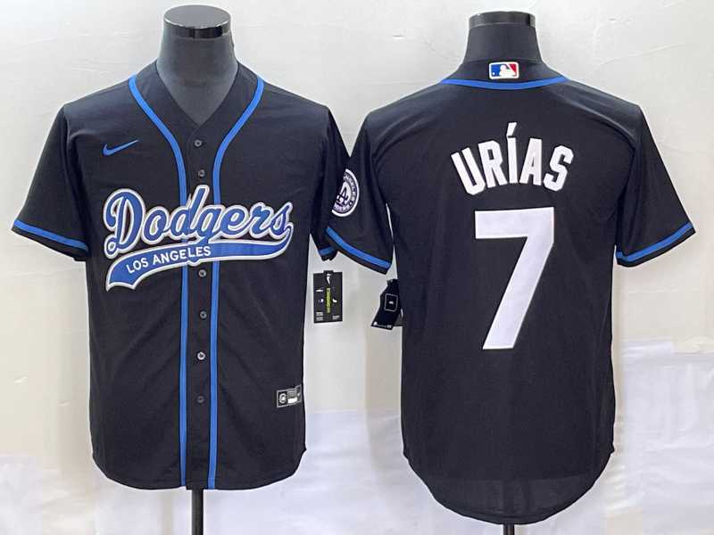Men's Los Angeles Dodgers #7 Julio Urias Black With Patch Cool Base Stitched Jersey,We sell and wholesale Men's Los Angeles Dodgers #7 Julio Urias Black With Patch Cool Base Stitched Jersey on line form chian!