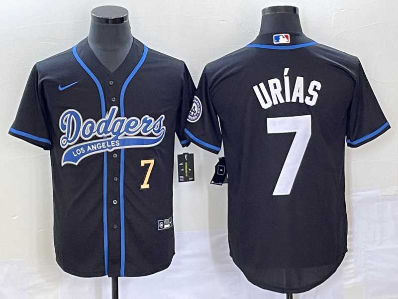Men's Los Angeles Dodgers #7 Julio Urias Number Black With Patch Cool Base Stitched Baseball Jersey,We sell and wholesale Men's Los Angeles Dodgers #7 Julio Urias Number Black With Patch Cool Base Stitched Baseball Jersey on line form chian!