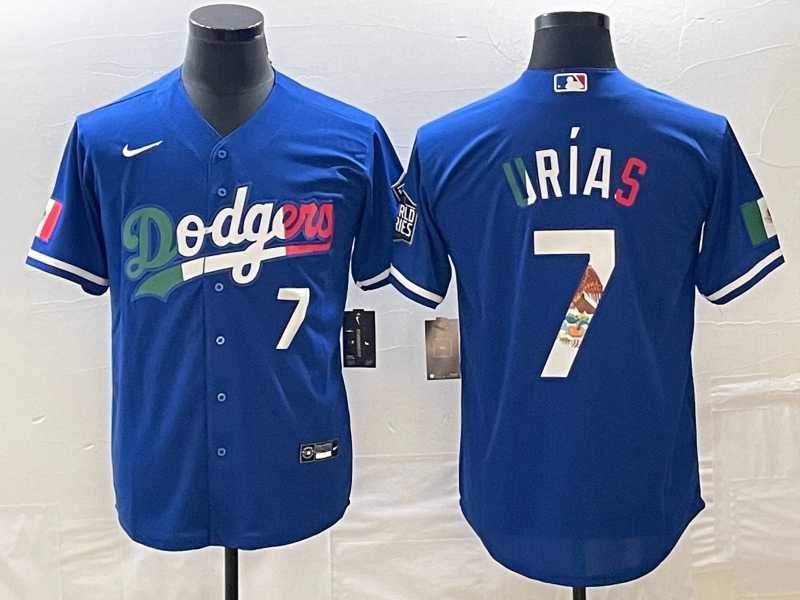 Men's Los Angeles Dodgers #7 Julio Urias Number Blue Cool Base Stitched MLB Jersey,We sell and wholesale Men's Los Angeles Dodgers #7 Julio Urias Number Blue Cool Base Stitched MLB Jersey on line form chian!