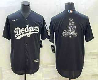Men's Los Angeles Dodgers Black Team Big Logo Cool Base Stitched Jerseys,We sell and wholesale Men's Los Angeles Dodgers Black Team Big Logo Cool Base Stitched Jerseys on line form chian!