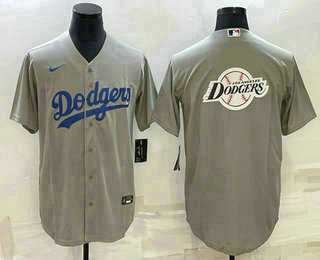 Men's Los Angeles Dodgers Grey Team Big Logo Cool Base Stitched Baseball Jersey,We sell and wholesale Men's Los Angeles Dodgers Grey Team Big Logo Cool Base Stitched Baseball Jersey on line form chian!
