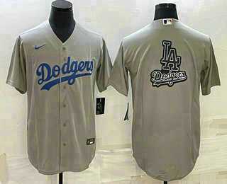 Men's Los Angeles Dodgers Grey Team Big Logo Cool Base Stitched Jersey,We sell and wholesale Men's Los Angeles Dodgers Grey Team Big Logo Cool Base Stitched Jersey on line form chian!