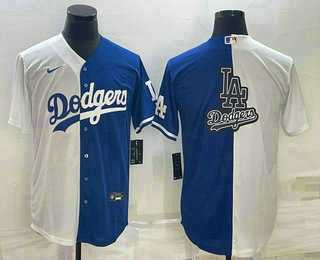 Men's Los Angeles Dodgers White Blue Split Team Big Logo Cool Base Stitched Baseball Jersey,We sell and wholesale Men's Los Angeles Dodgers White Blue Split Team Big Logo Cool Base Stitched Baseball Jersey on line form chian!