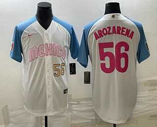 Men's Mexico #56 Randy Arozarena Number 2023 White Blue World Classic Stitched Jersey0,We sell and wholesale Men's Mexico #56 Randy Arozarena Number 2023 White Blue World Classic Stitched Jersey0 on line form chian!