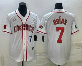 Men's Mexico #7 Julio Urias Number 2023 White World Baseball Classic Stitched Jersey,We sell and wholesale Men's Mexico #7 Julio Urias Number 2023 White World Baseball Classic Stitched Jersey on line form chian!