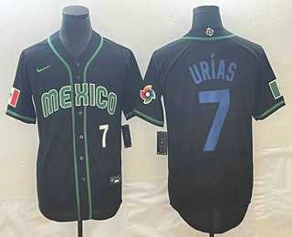 Men's Mexico Baseball #7 Julio Urias Number 2023 Black Blue World Classic Stitched Jersey2,We sell and wholesale Men's Mexico Baseball #7 Julio Urias Number 2023 Black Blue World Classic Stitched Jersey2 on line form chian!