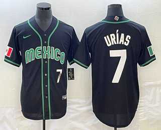 Men's Mexico Baseball #7 Julio Urias Number 2023 Black White World Classic Stitched Jerseys,We sell and wholesale Men's Mexico Baseball #7 Julio Urias Number 2023 Black White World Classic Stitched Jerseys on line form chian!
