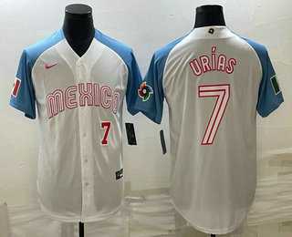 Men's Mexico Baseball #7 Julio Urias Number 2023 White Blue World Classic Stitched Jersey4,We sell and wholesale Men's Mexico Baseball #7 Julio Urias Number 2023 White Blue World Classic Stitched Jersey4 on line form chian!