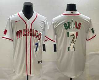 Men's Mexico Baseball #7 Julio Urias Number 2023 White World Baseball Classic Stitched Jersey4,We sell and wholesale Men's Mexico Baseball #7 Julio Urias Number 2023 White World Baseball Classic Stitched Jersey4 on line form chian!