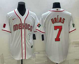 Men's Mexico Baseball #7 Julio Urias Number 2023 White World Baseball Classic Stitched Jerseys,We sell and wholesale Men's Mexico Baseball #7 Julio Urias Number 2023 White World Baseball Classic Stitched Jerseys on line form chian!