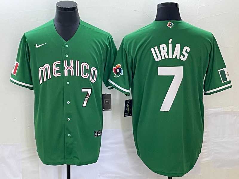 Men's Mexico Baseball #7 Julio Urias Number Green 2023 World Baseball Classic Stitched Jersey4,We sell and wholesale Men's Mexico Baseball #7 Julio Urias Number Green 2023 World Baseball Classic Stitched Jersey4 on line form chian!