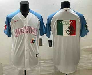 Men's Mexico Big Logo 2023 White Blue World Classic Stitched Jersey,We sell and wholesale Men's Mexico Big Logo 2023 White Blue World Classic Stitched Jersey on line form chian!
