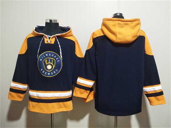 Men's Milwaukee Brewers Blank Black Gold Ageless Must-Have Lace-Up Pullover Hoodie,We sell and wholesale Men's Milwaukee Brewers Blank Black Gold Ageless Must-Have Lace-Up Pullover Hoodie on line form chian!