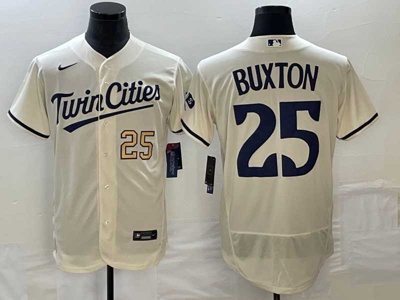 Men's Minnesota Twins #25 Byron Buxton Number 2023 Cream Flex Base Stitched Jersey,We sell and wholesale Men's Minnesota Twins #25 Byron Buxton Number 2023 Cream Flex Base Stitched Jersey on line form chian!