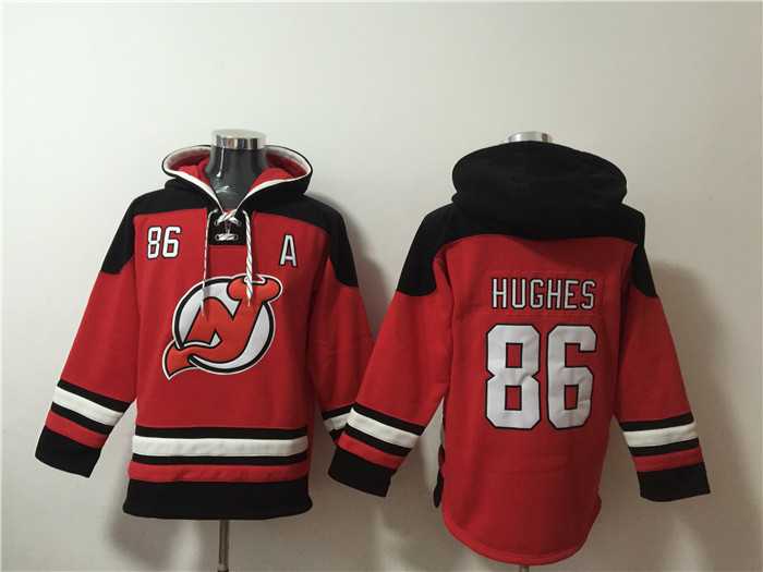 Men's New Jersey Devils #86 Jack Hughes Red Ageless Must-Have Lace-Up Pullover Hoodie,We sell and wholesale Men's New Jersey Devils #86 Jack Hughes Red Ageless Must-Have Lace-Up Pullover Hoodie on line form chian!