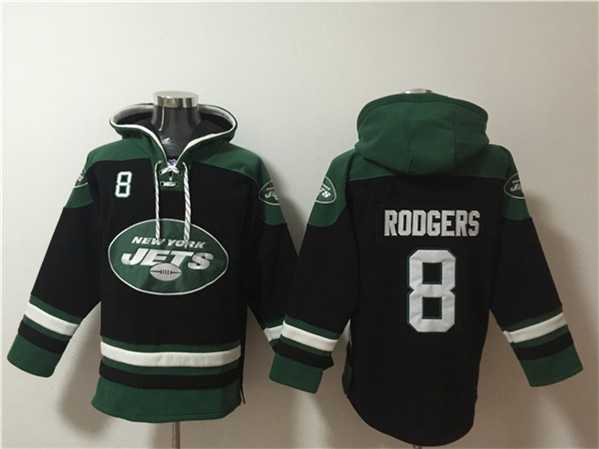 Men's New York Jets #8 Aaron Rodgers Black Ageless Must-Have Lace-Up Pullover Hoodie,We sell and wholesale Men's New York Jets #8 Aaron Rodgers Black Ageless Must-Have Lace-Up Pullover Hoodie on line form chian!