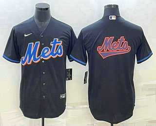 Men's New York Mets Big Logo Black Stitched MLB Cool Base Nike Jersey,We sell and wholesale Men's New York Mets Big Logo Black Stitched MLB Cool Base Nike Jersey on line form chian!
