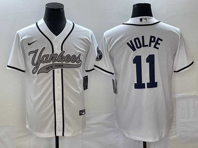 Men's New York Yankees #11 Anthony Volpe White Cool Base Stitched Baseball Jersey,We sell and wholesale Men's New York Yankees #11 Anthony Volpe White Cool Base Stitched Baseball Jersey on line form chian!