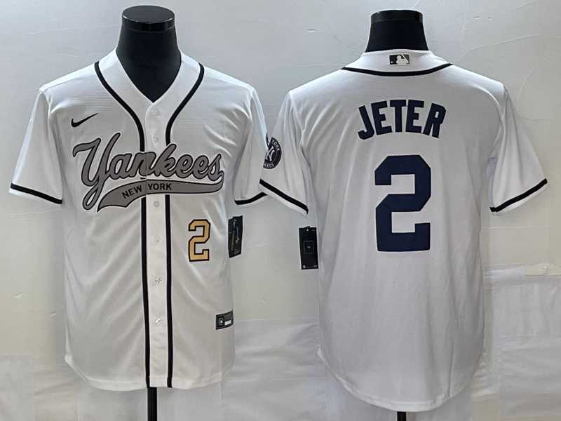 Men's New York Yankees #2 Derek Jeter Number White Cool Base Stitched Baseball Jersey,We sell and wholesale Men's New York Yankees #2 Derek Jeter Number White Cool Base Stitched Baseball Jersey on line form chian!