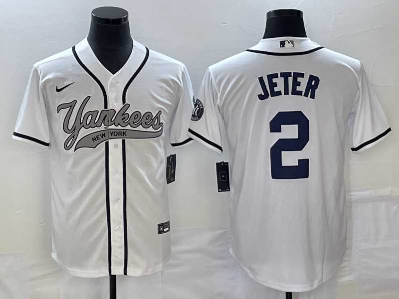 Men's New York Yankees #2 Derek Jeter White Cool Base Stitched Baseball Jersey,We sell and wholesale Men's New York Yankees #2 Derek Jeter White Cool Base Stitched Baseball Jersey on line form chian!