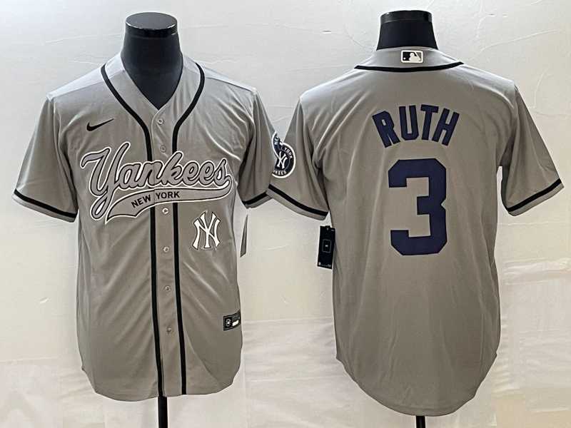 Men's New York Yankees #3 Babe Ruth Gray With Patch Cool Base Stitched Baseball Jersey,We sell and wholesale Men's New York Yankees #3 Babe Ruth Gray With Patch Cool Base Stitched Baseball Jersey on line form chian!