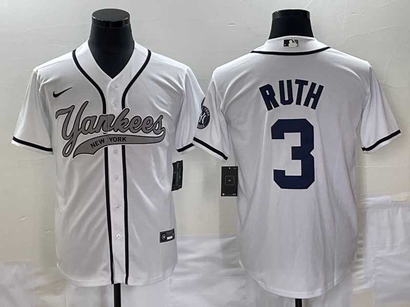 Men's New York Yankees #3 Babe Ruth White With Patch Cool Base Stitched Jerseys,We sell and wholesale Men's New York Yankees #3 Babe Ruth White With Patch Cool Base Stitched Jerseys on line form chian!