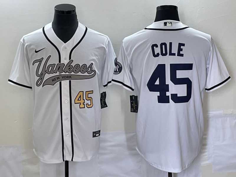 Men's New York Yankees #45 Gerrit Cole Number White With Patch Cool Base Stitched Baseball Jersey,We sell and wholesale Men's New York Yankees #45 Gerrit Cole Number White With Patch Cool Base Stitched Baseball Jersey on line form chian!