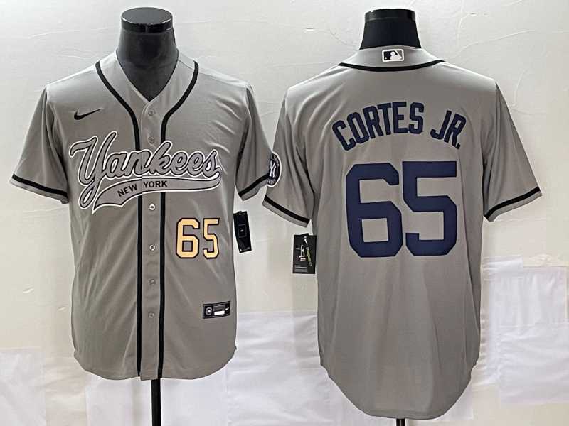 Men's New York Yankees #65 Nestor Cortes Jr Number Grey With Patch Cool Base Stitched Baseball Jersey,We sell and wholesale Men's New York Yankees #65 Nestor Cortes Jr Number Grey With Patch Cool Base Stitched Baseball Jersey on line form chian!