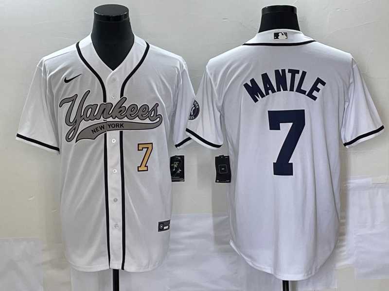 Men's New York Yankees #7 Mickey Mantle Number White With Patch Cool Base Stitched Baseball Jersey,We sell and wholesale Men's New York Yankees #7 Mickey Mantle Number White With Patch Cool Base Stitched Baseball Jersey on line form chian!